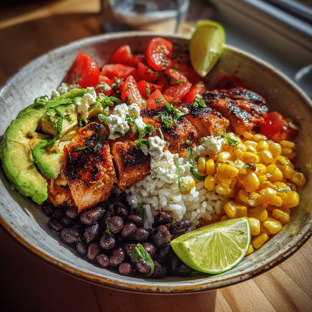 High Protein Cottage Cheese Taco Bowl – The Ultimate Feel-Good Meal Idea 6 High protein cottage cheese taco bowl with chicken and fresh toppings