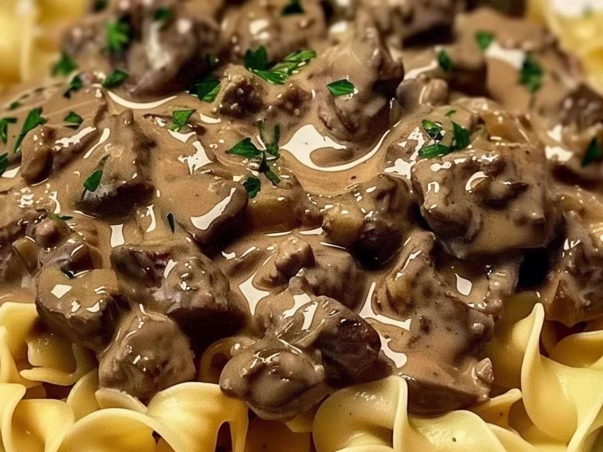 Creamy Beef Stroganoff With Egg Noodles That Delights!
