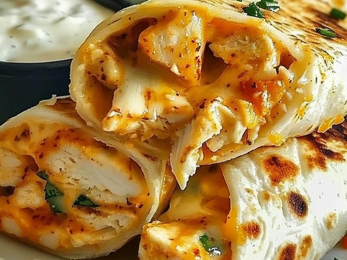 Cheesy Garlic Chicken Wraps: A Flavorful Delight Awaits!