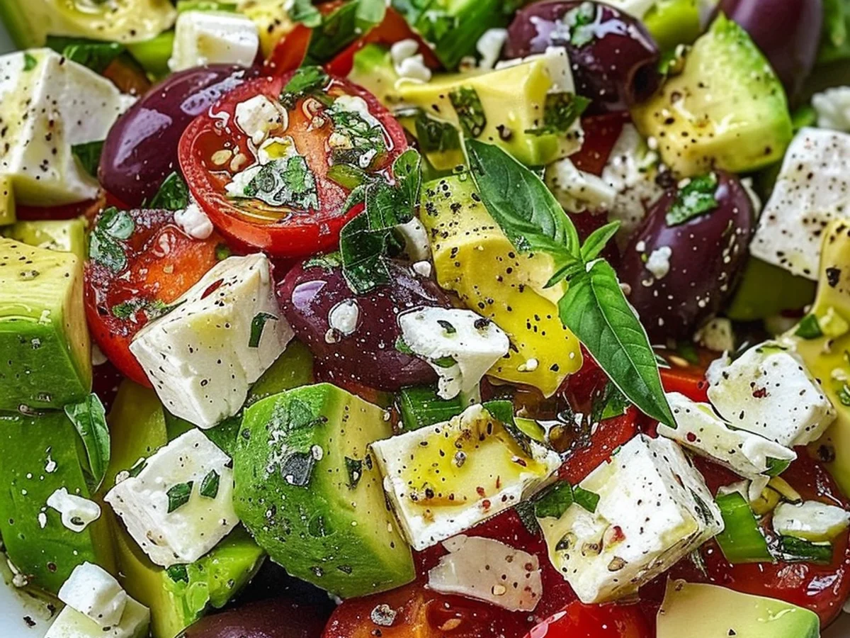 Easy Avocado & Feta Greek Salad: A Refreshing Delight!