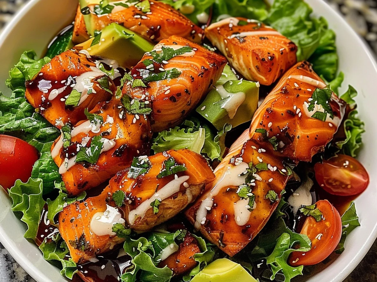 Spicy Honey Glazed Salmon Salad: A Flavorful Delight!