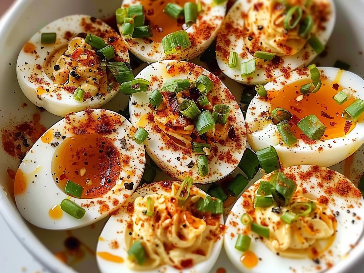 Spicy Chili Garlic Deviled Eggs That Will Wow Your Guests!