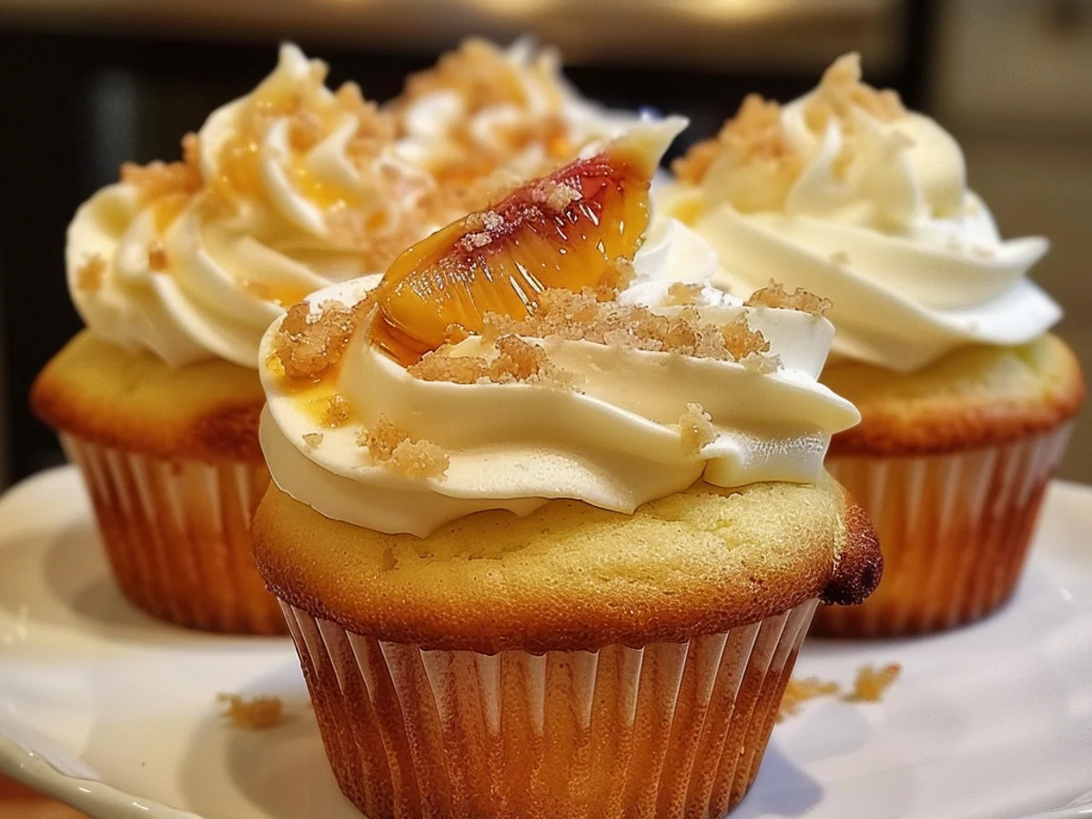 Honey Peach Cream Cheese Cupcakes That Delight Every Bite!