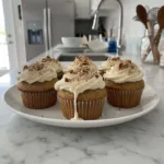 banana cinnamon pecan cupcakes featured