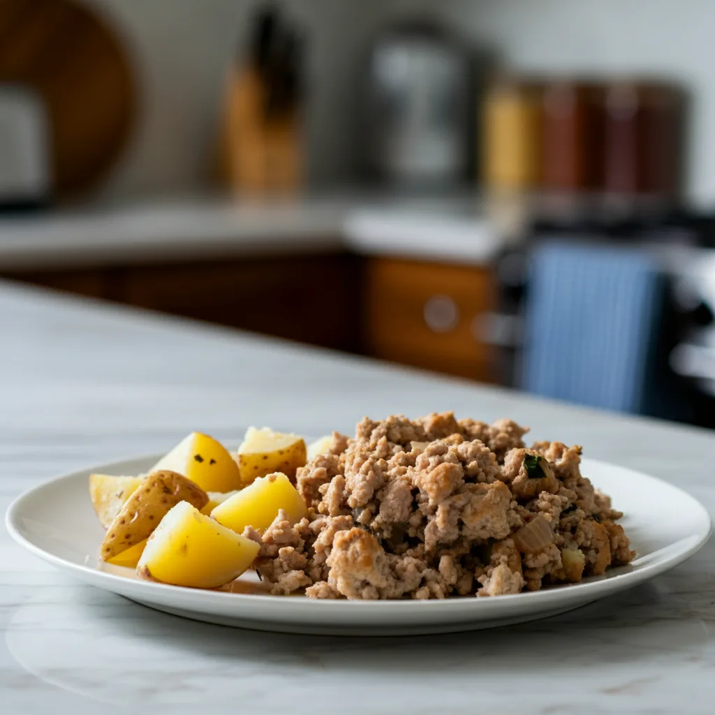 Rustic Ground Turkey with Potatoes Skillet