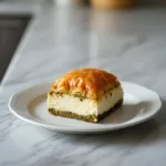 honey pistachio baklava cheesecake featured