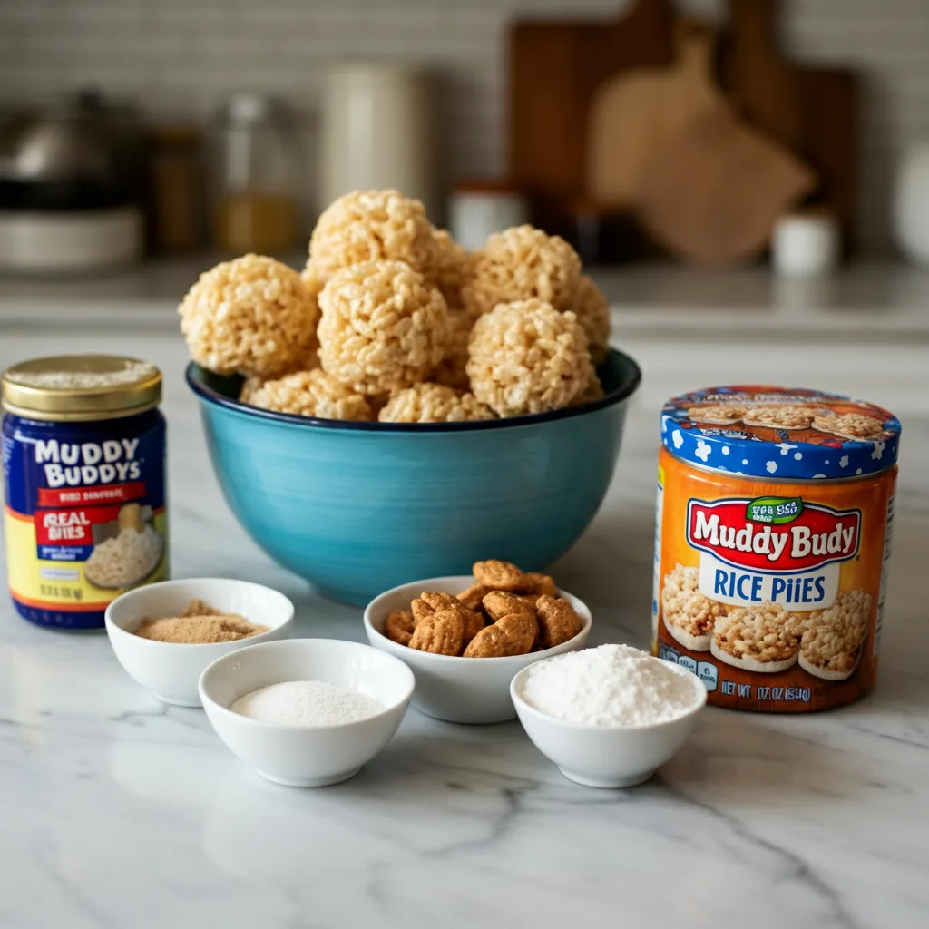 Sweet & Salty Muddy Buddy Rice Krispies Bars 5 Recipe image