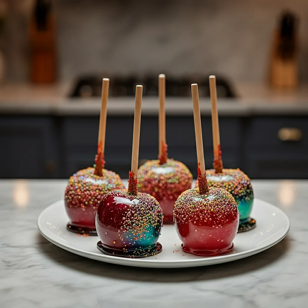 Rainbow Candy Apples: A Glimmer of Childhood Joy