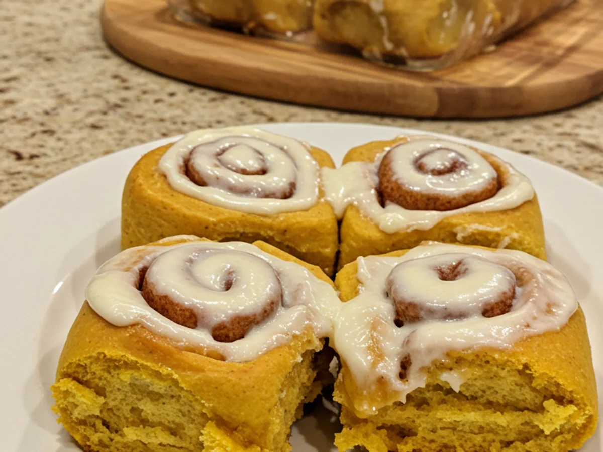 Easy Pumpkin Cinnamon Rolls With Cream Cheese Frosting Delight!