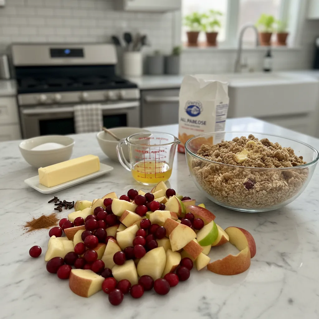 Apple Cranberry Crisp: Tangy Fruit, Crunchy Topping 5 Recipe image