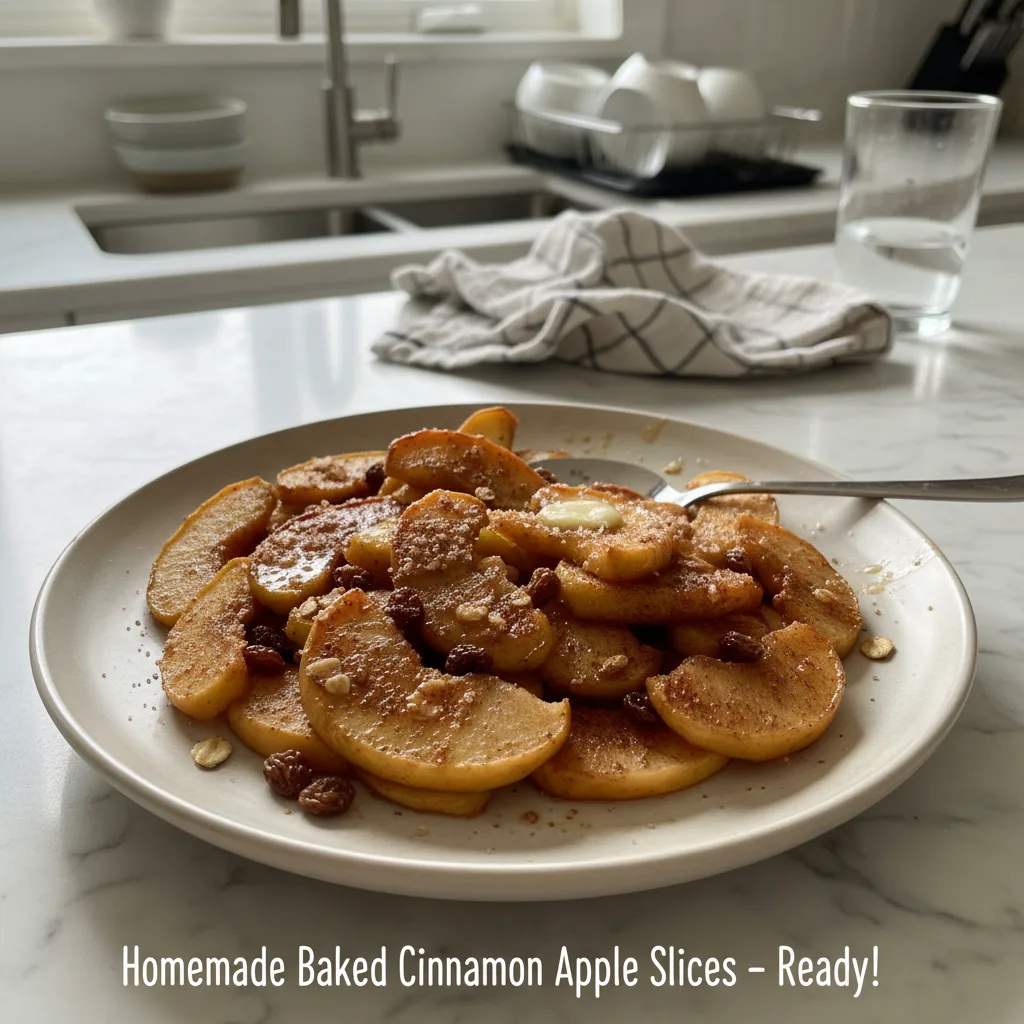 baked cinnamon apple slices featured