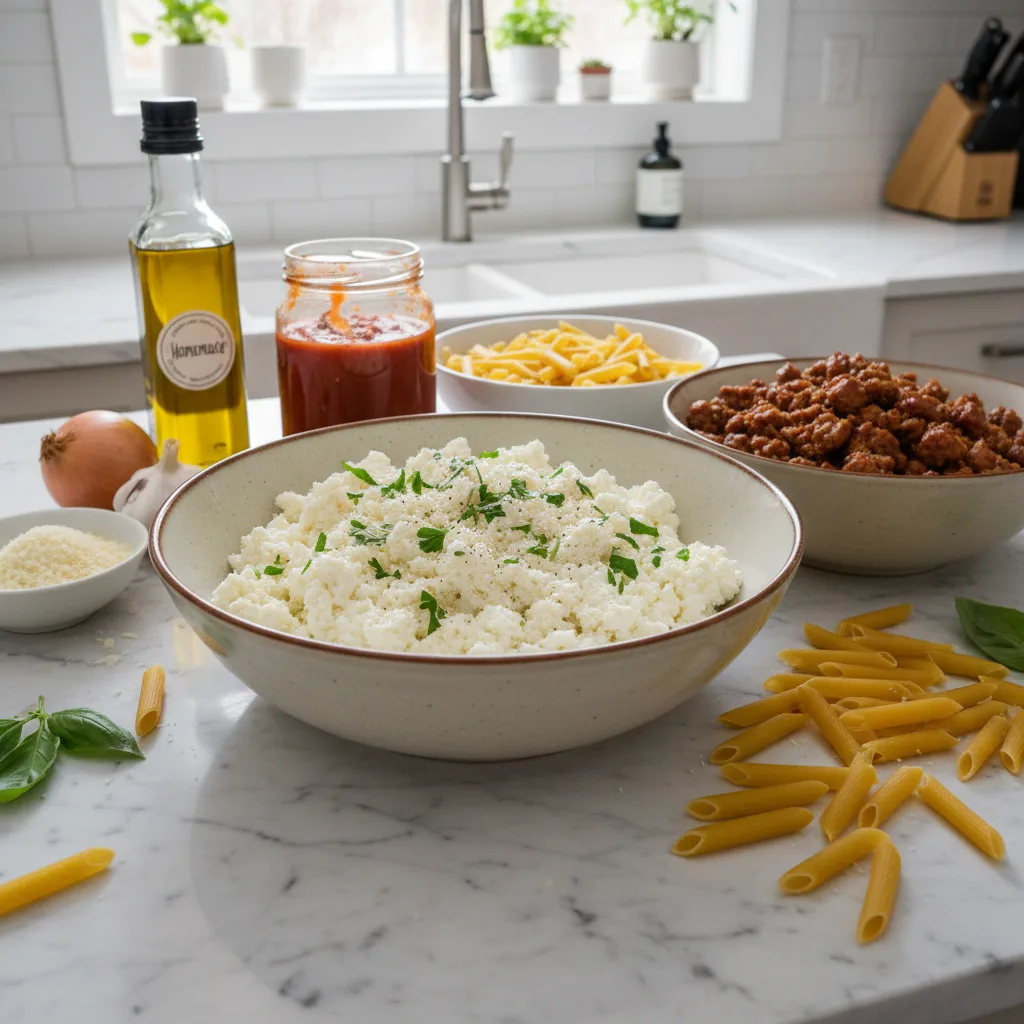 Homestyle Baked Ziti: Sausage & Ricotta Delight 5 Recipe image