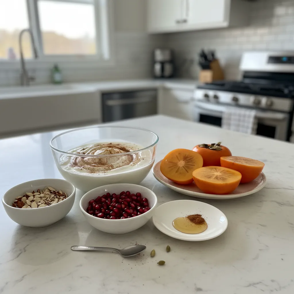 Broiled Persimmon with Spiced Greek Yogurt & Almonds 5 Recipe image