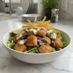 crispy fish taco bowls featured