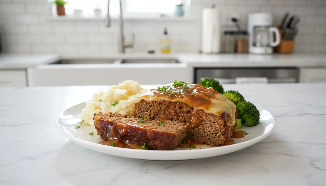 Crockpot Meatloaf: Savory Onion & Swiss Melt