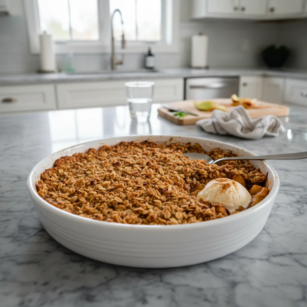 healthy oat apple crisp featured