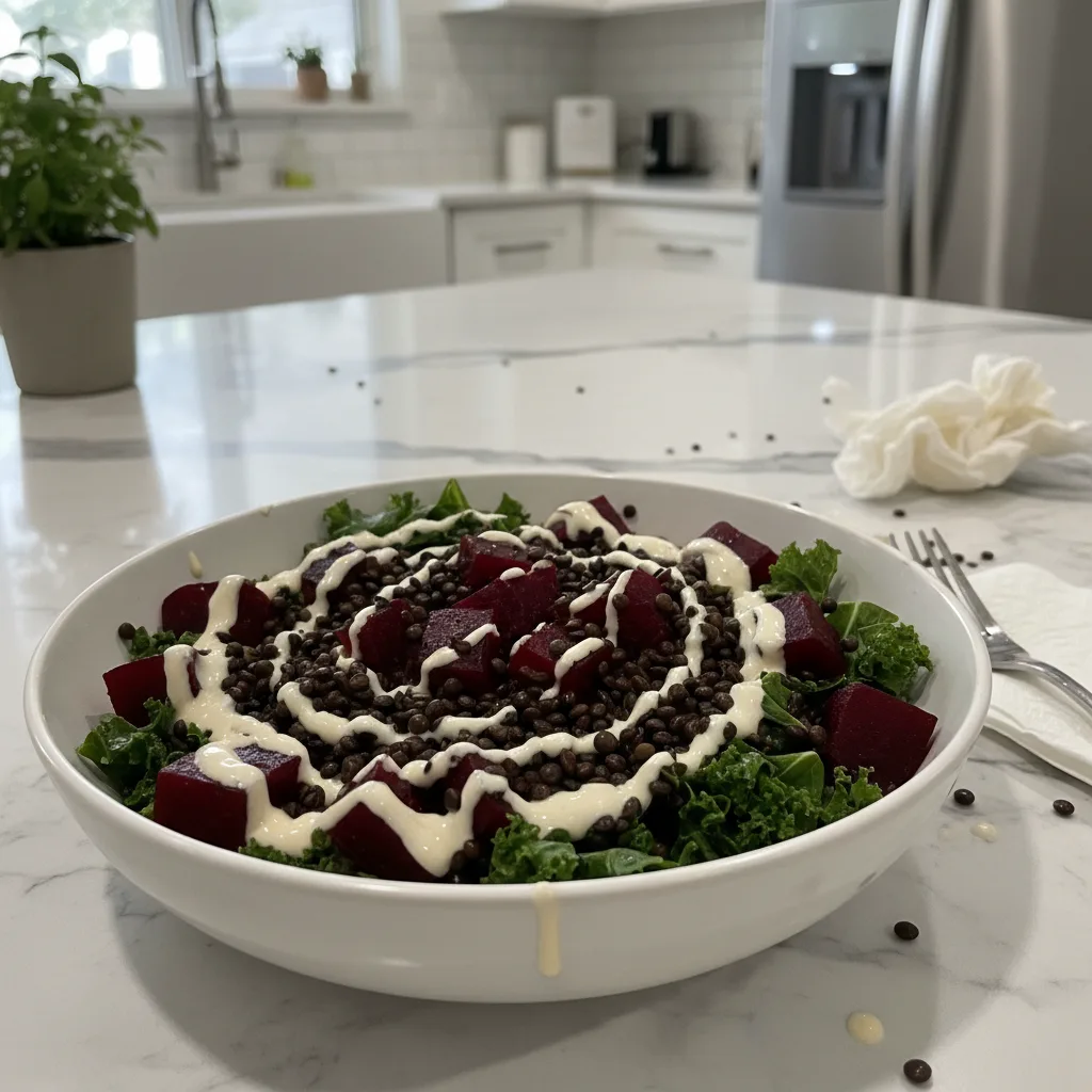 Vibrant Nutrient-Dense Power Bowl: Lentils, Beets & Kale 4 Recipe image