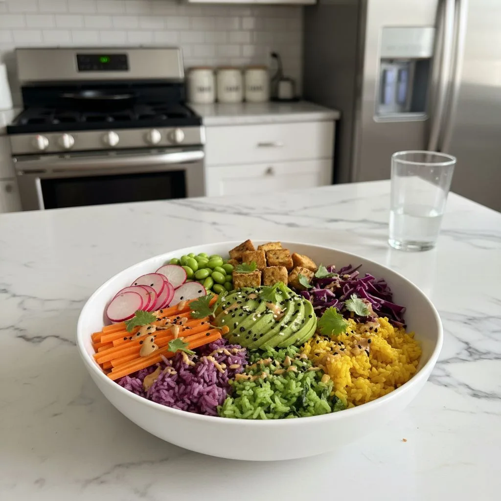 Easy Rainbow Rice Buddha Bowl: A Colorful Dinner Recipe