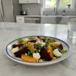 roasted beet orange salad with whipped feta arugul featured