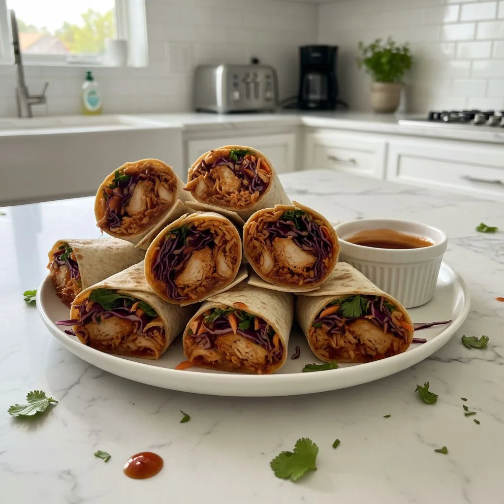 sweet chili chicken wraps featured