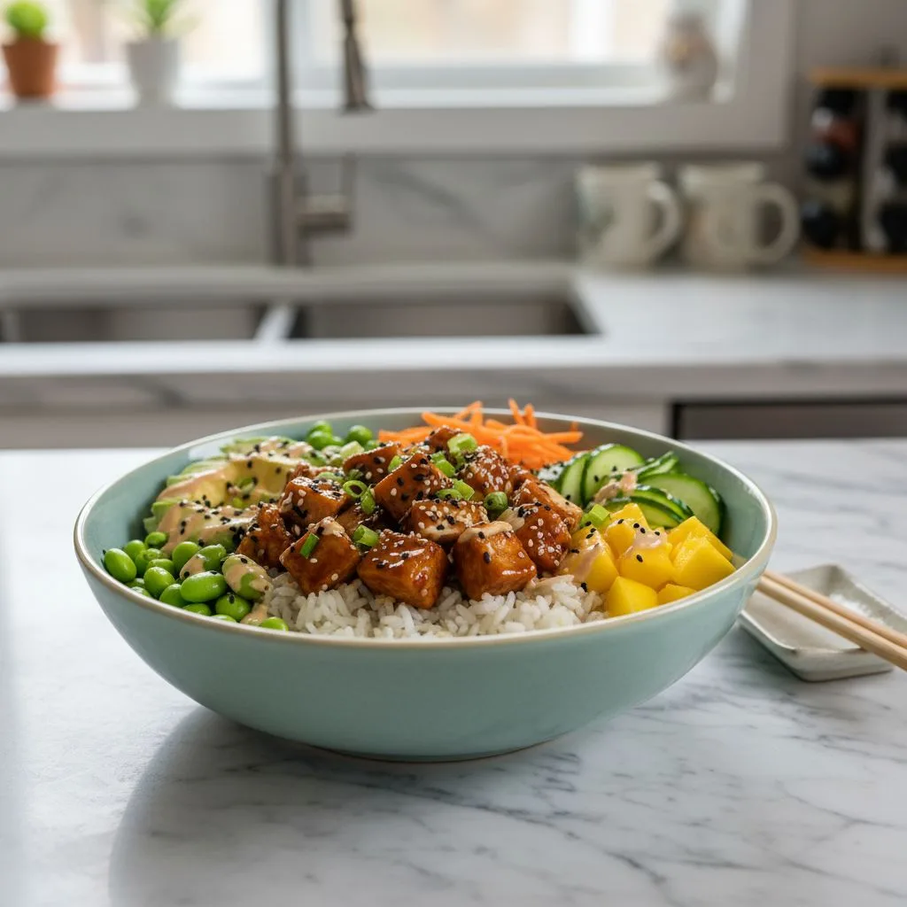 Tangy Teriyaki Chicken Poke Bowls: A Weeknight Favorite