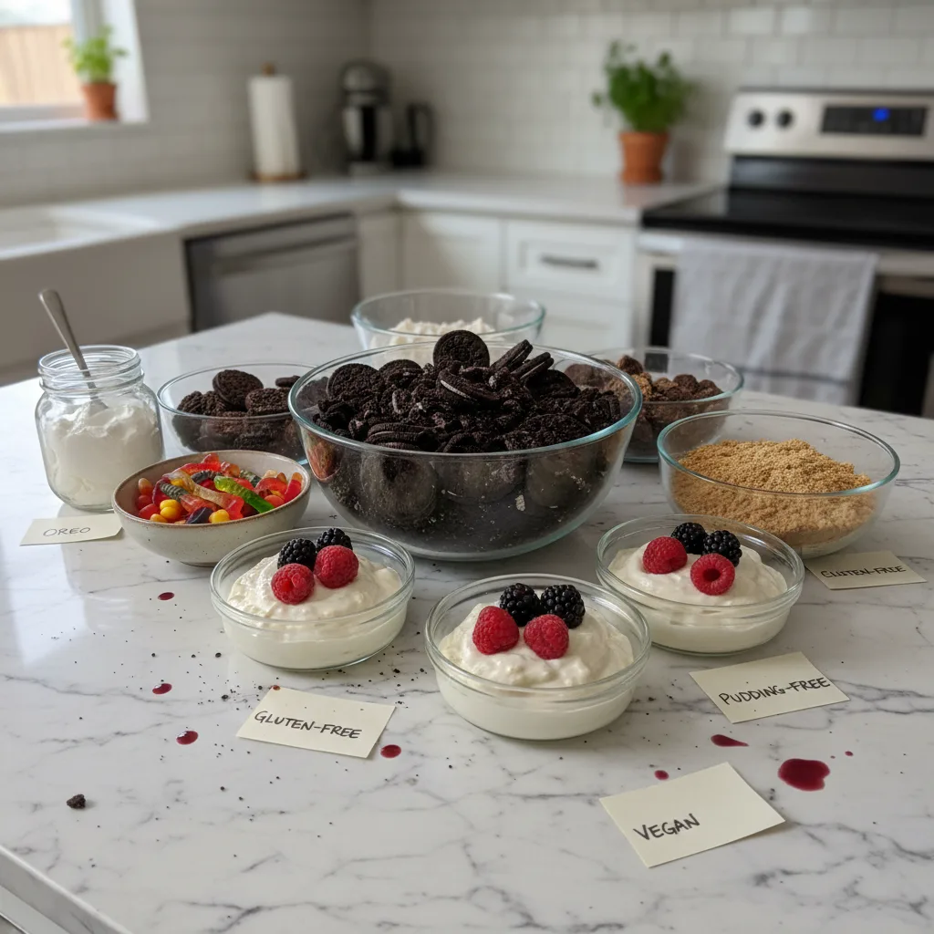 Halloween Dirt Cups: Oreo, GF, Pudding-Free & More Fun 5 Recipe image