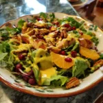 christmas salad with honey mustard dressing featured