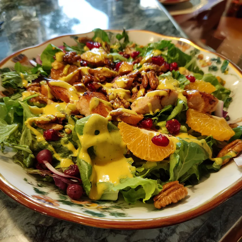 Fresh Christmas Salad with Honey Mustard Dressing