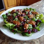 cranberry pecan salad with maple dressing featured