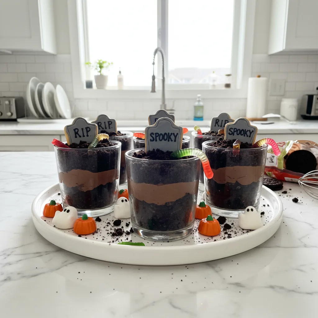 Spooky Halloween Dirt Cups: Graveyard Dessert Fun