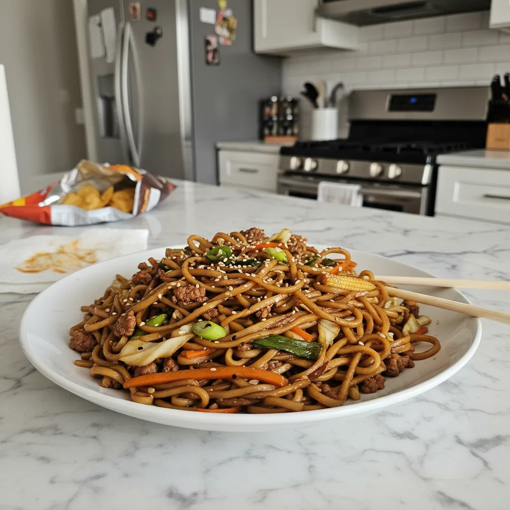 Hearty Pork and Vegetable Lo Mein: A Weeknight Favorite