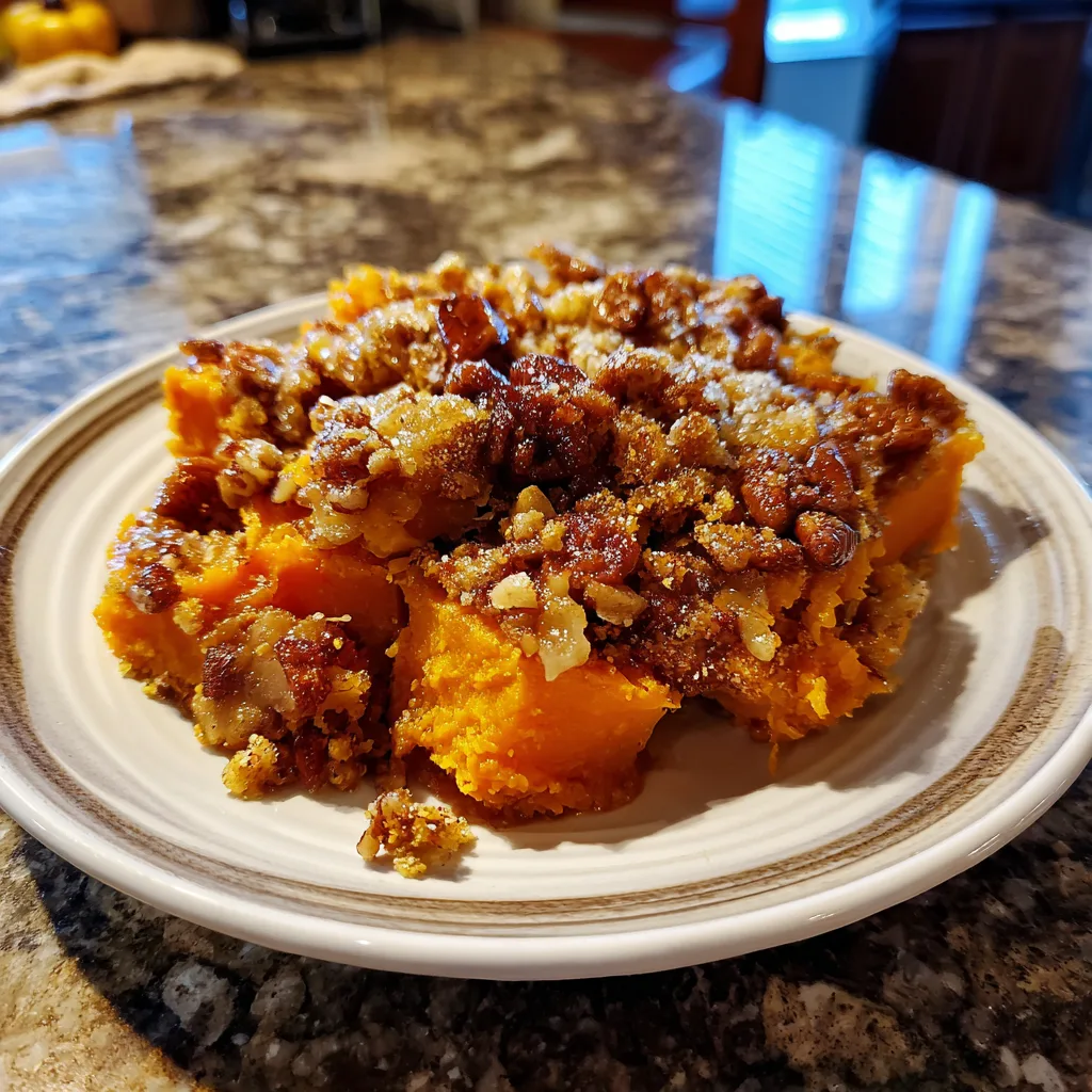 Sweet Potato Casserole, Velvety with Butter Pecan Crumble 4 Recipe image