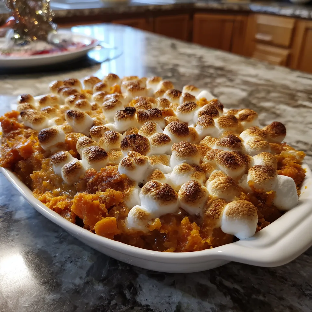 Creamy Sweet Potato Casserole with Marshmallows