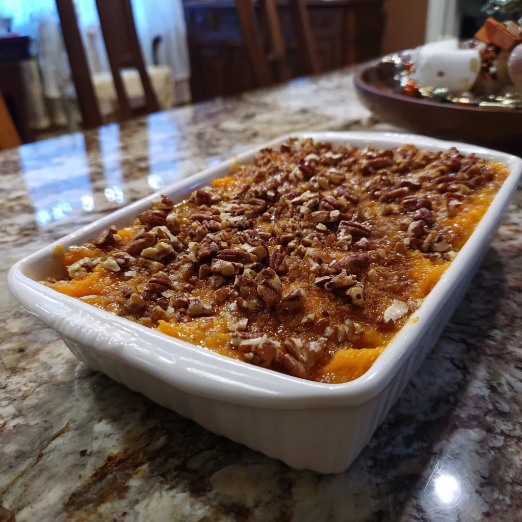 Homestyle Sweet Potato Casserole with Pecan Topping 4 Recipe image