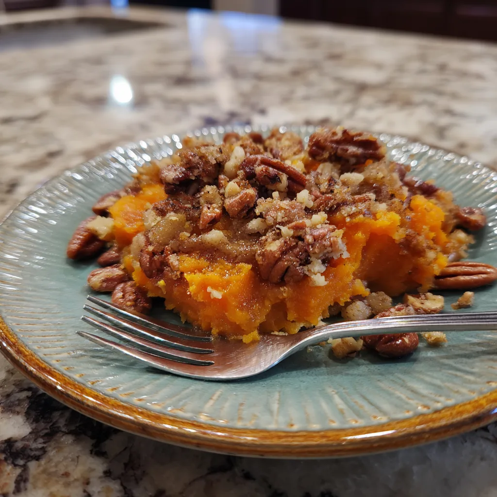 Homestyle Sweet Potato Casserole with Pecan Topping 5 Recipe image