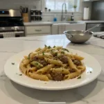 30 minute beef and garlic butter pasta featured