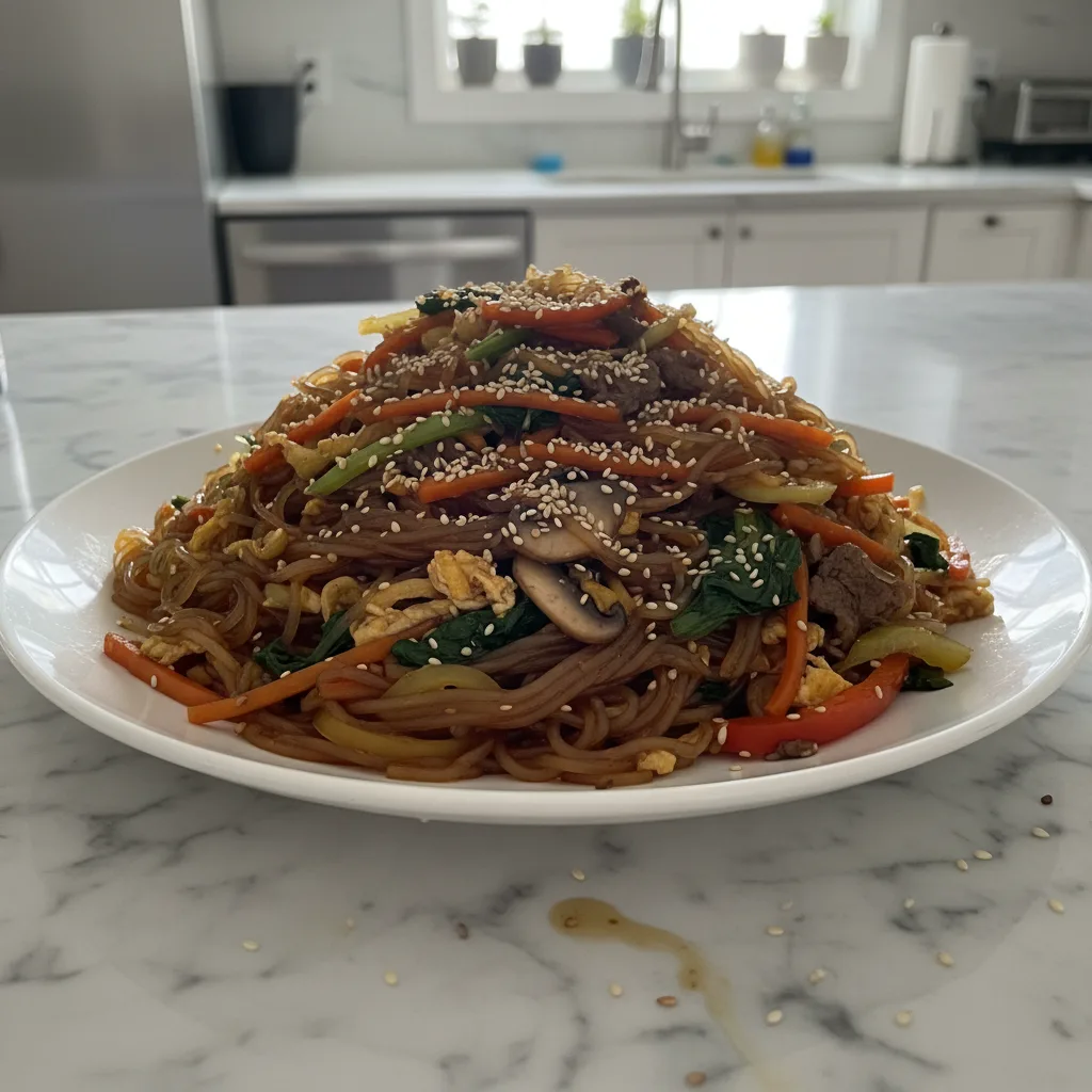 Homestyle Japchae: Authentic Korean Glass Noodles