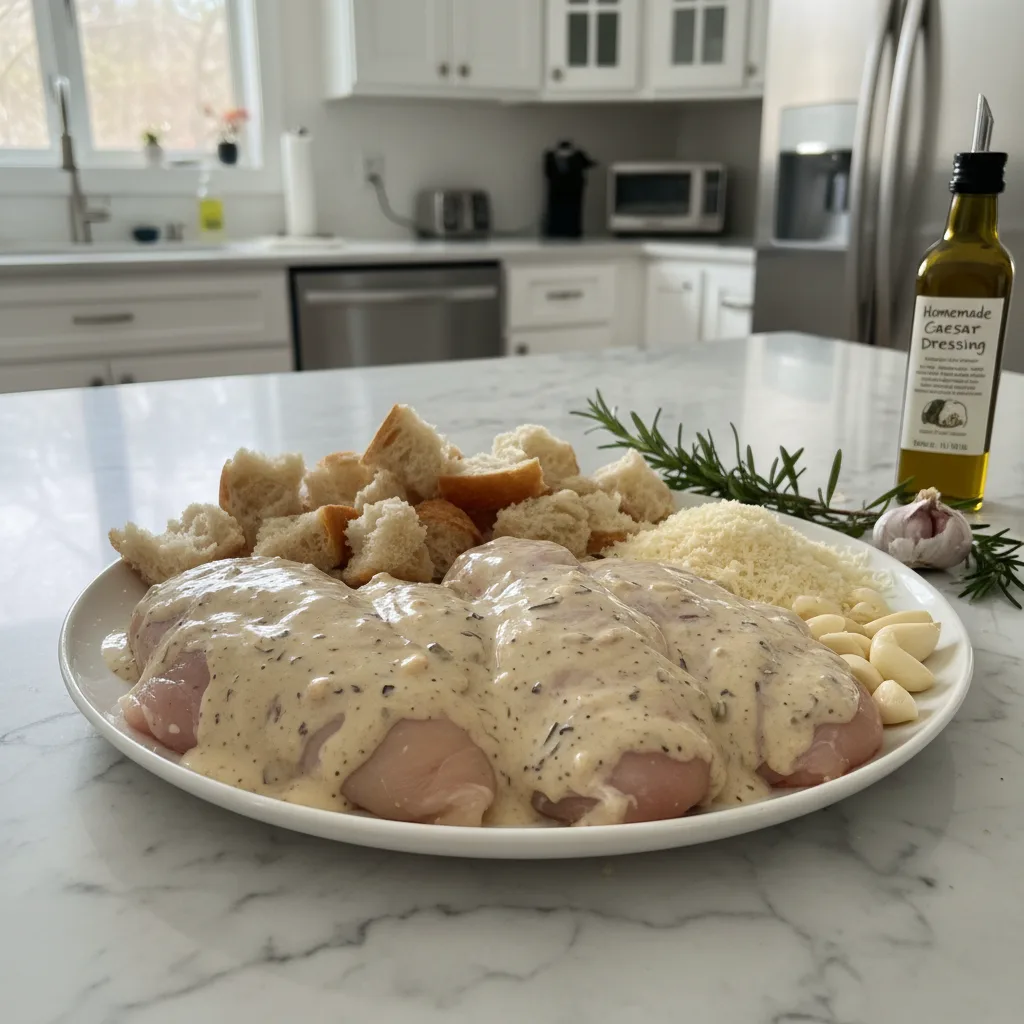 Savory Baked Caesar Chicken for Simple Dinners 5 Recipe image