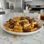 cajun steak tips in cheesy rigatoni parmesan sauce featured 2