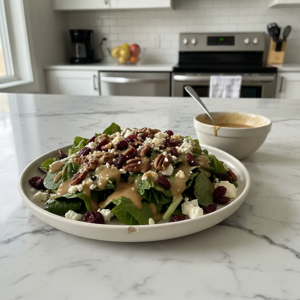 Fresh Cranberry Pecan Salad with Maple Dressing 4 Recipe image