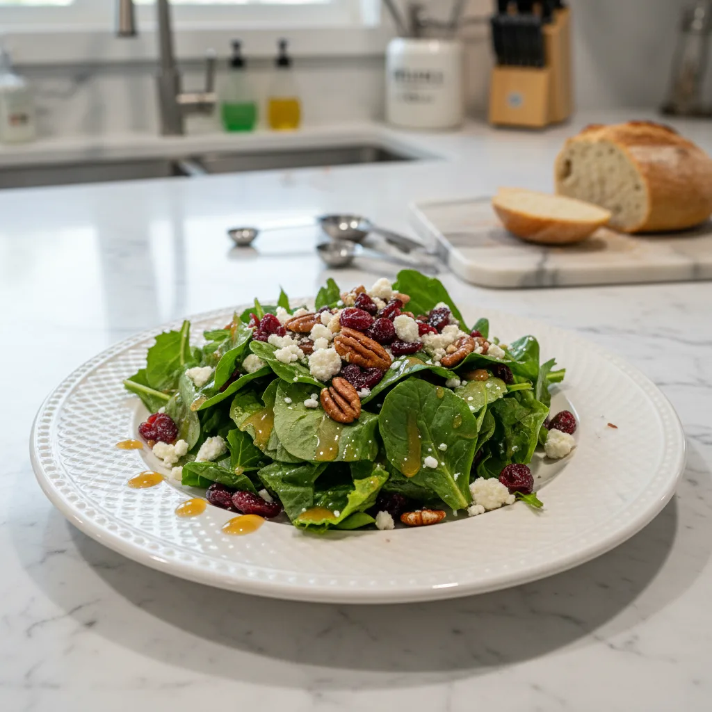 Tangy Cranberry Pecan Salad with Maple Dressing 4 Recipe image