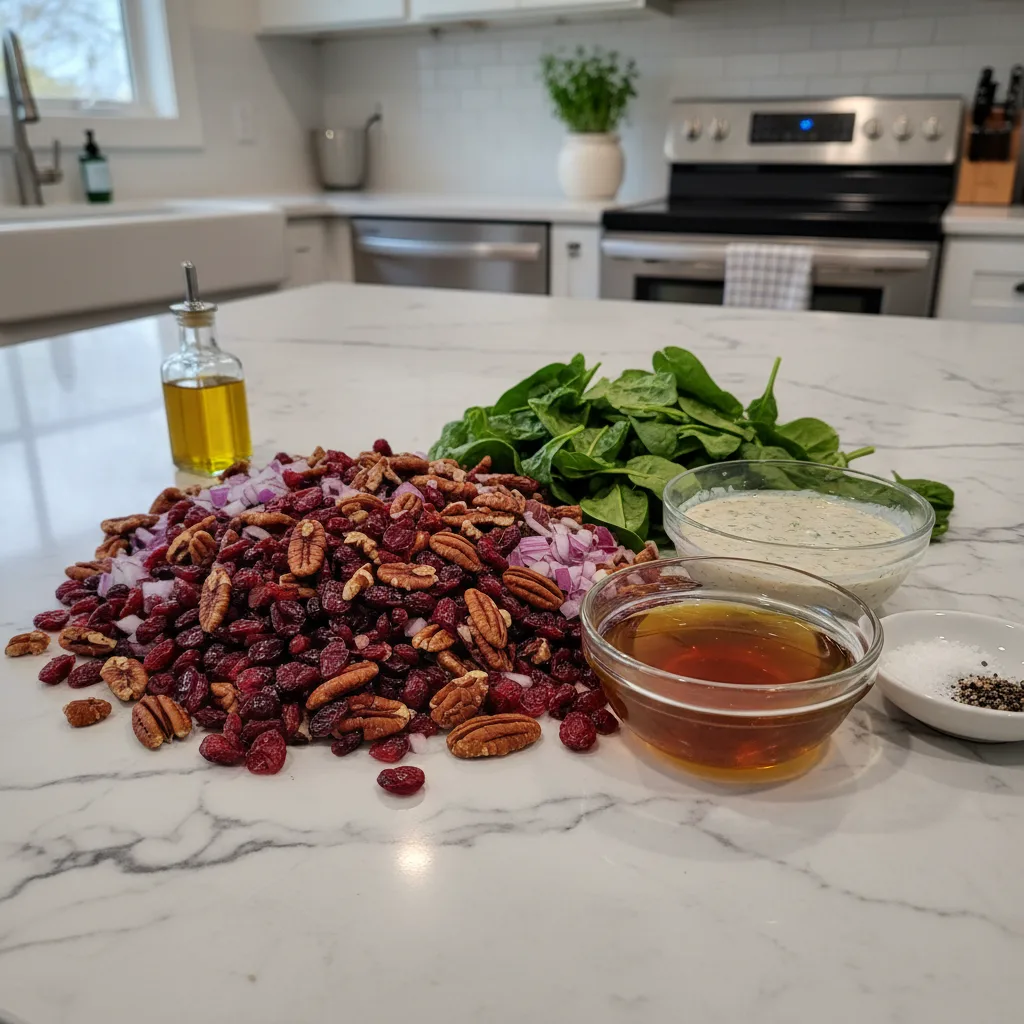 Fresh Cranberry Pecan Salad with Maple Dressing 5 Recipe image