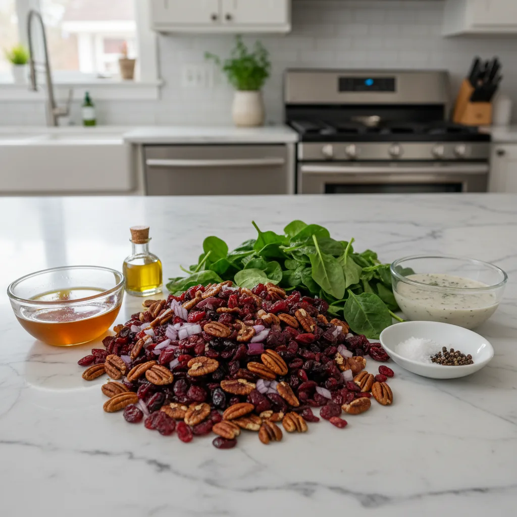 Tangy Cranberry Pecan Salad with Maple Dressing 5 Recipe image