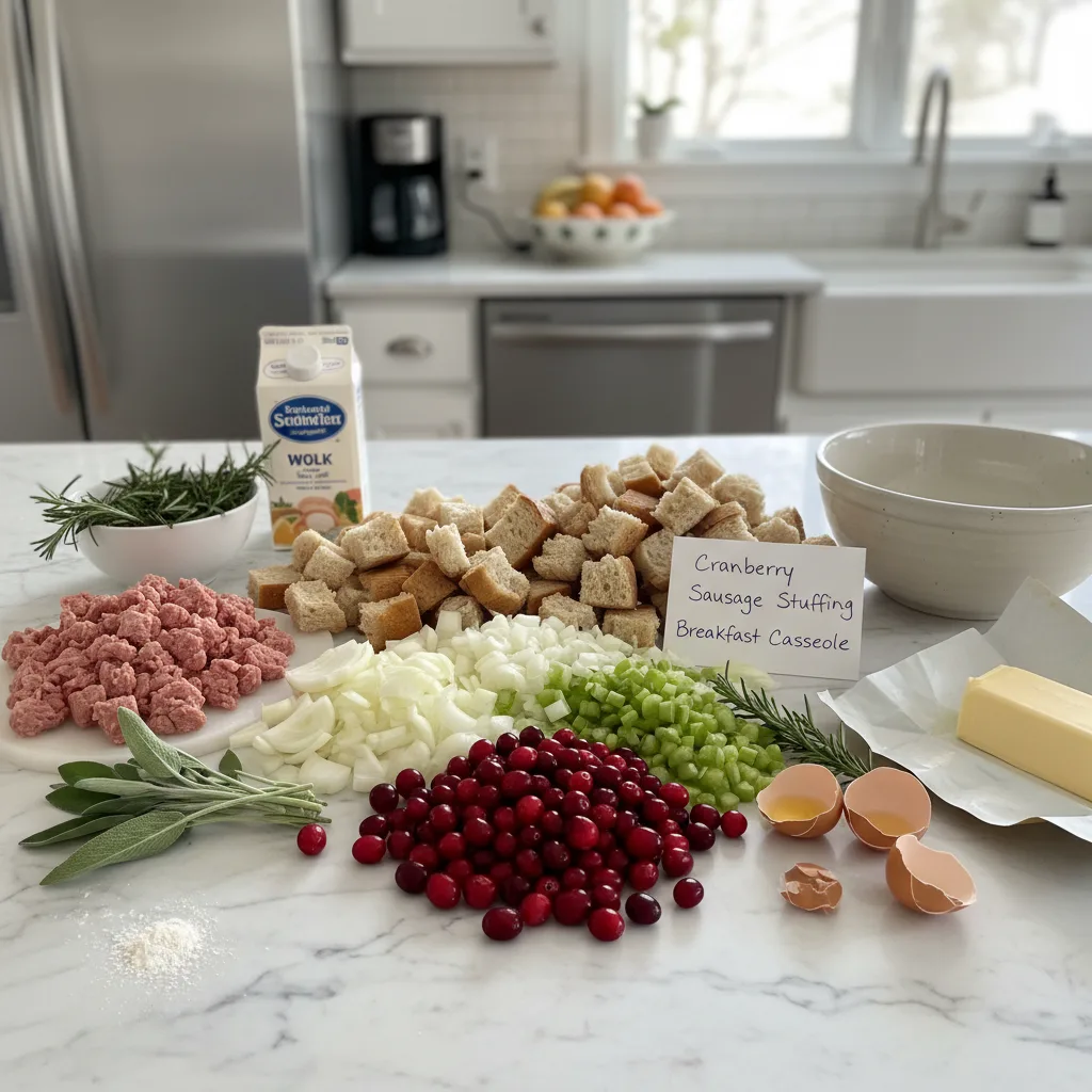 Hearty Cranberry Sausage Stuffing Breakfast Casserole 5 Recipe image