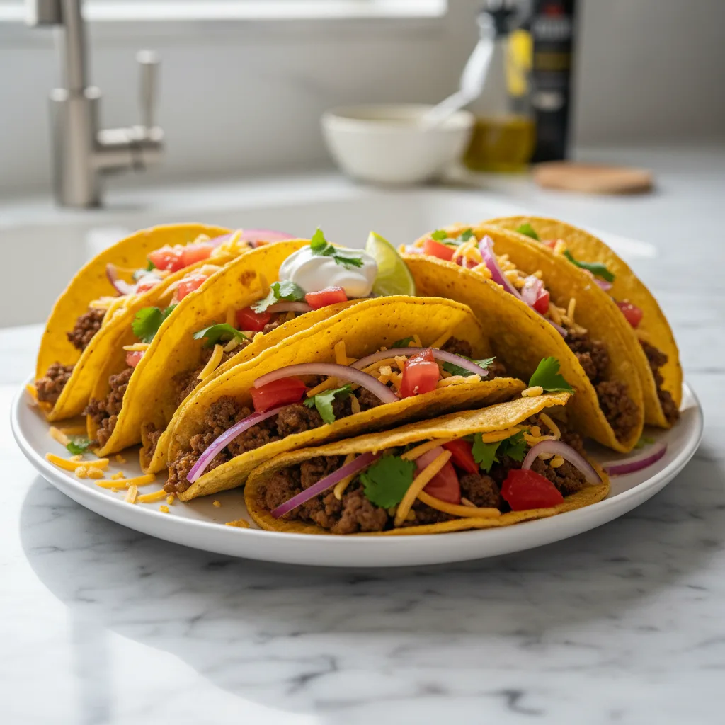 Crispy Baked Ground Beef Tacos for Easy Dinners 4 Recipe image