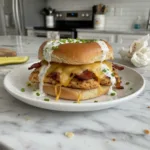 easy and cheesy chicken bacon ranch sandwich featured