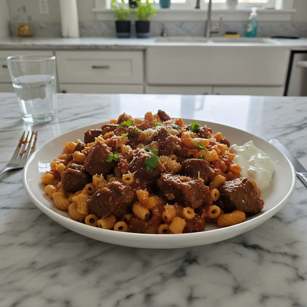 Hearty Egyptian Beef Goulash: A Comforting Dinner 4 Recipe image