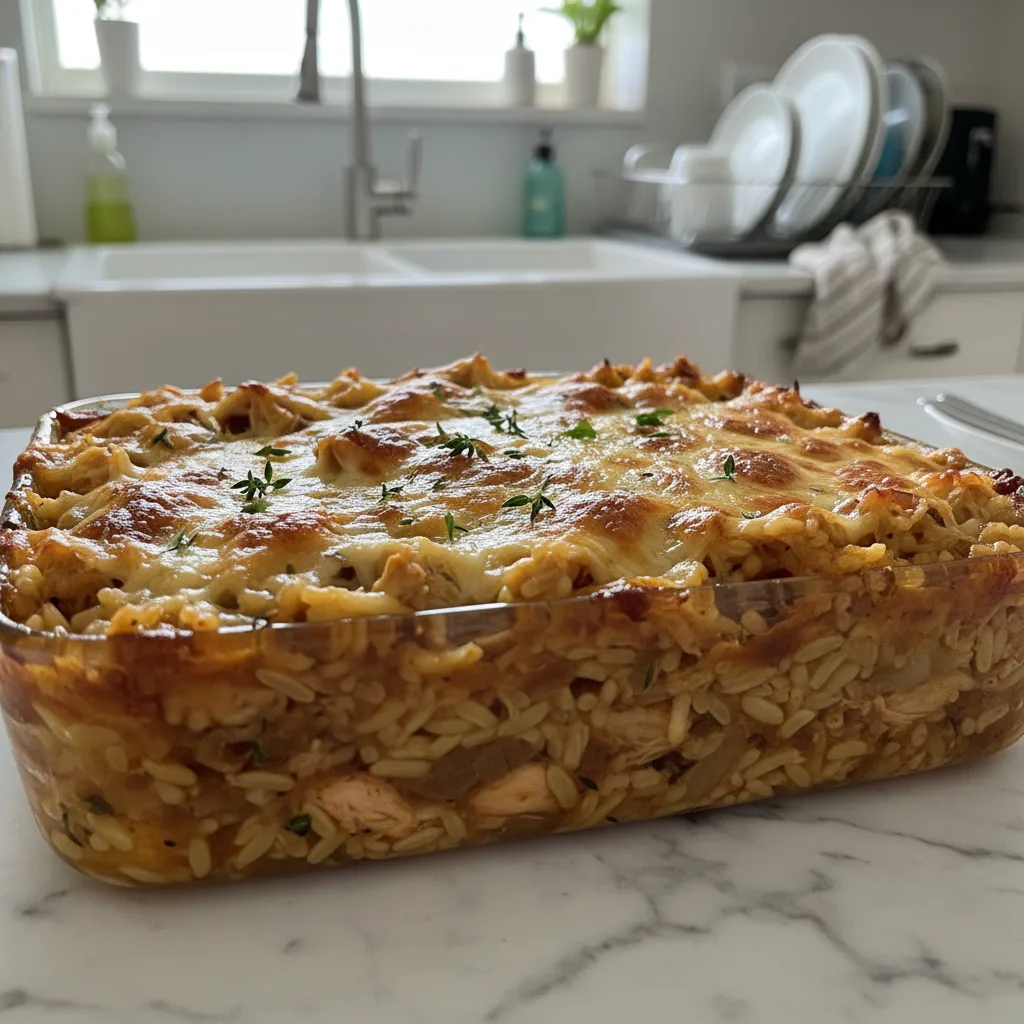French Onion Chicken Orzo Casserole: Rich & Hearty Bake 4 Recipe image