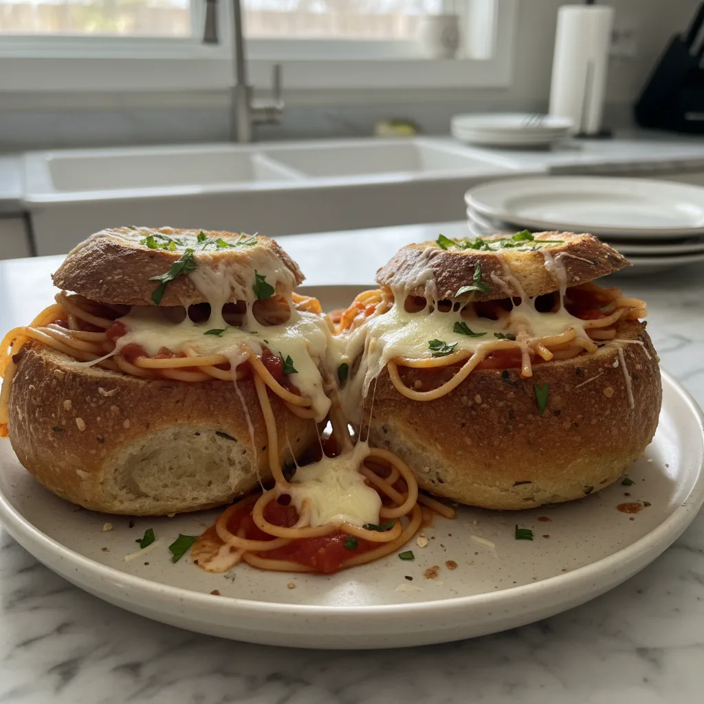Garlic Bread Spaghetti Bowls: Winter's Comfort Food Hug 4 Recipe image