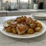 garlic butter chicken and potatoes recipe featured